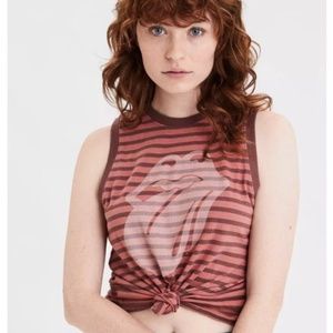 AE Rolling Stones graphic striped tank Sz XS